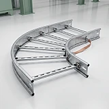 Горизонтальный поворот лестничного лотка 90° 100х100х1.2 мм